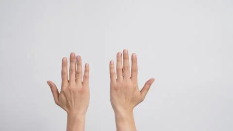 Empty two Back hand on white background. Stock Photos