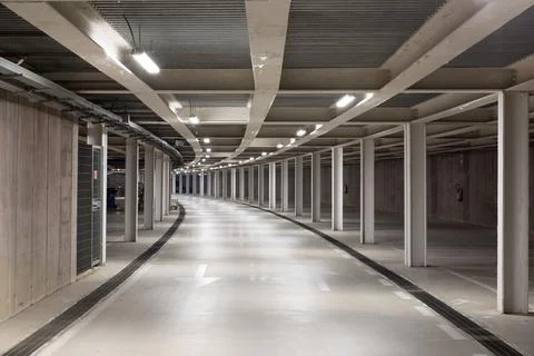 Empty underground car park 스톡 사진