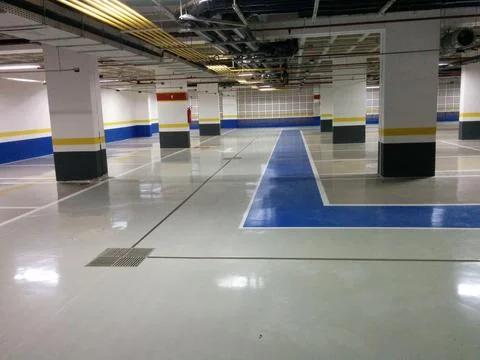 Empty underground garage Stock Photos