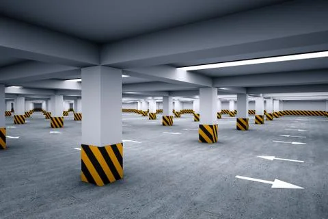 Empty underground parking area Stock Illustration