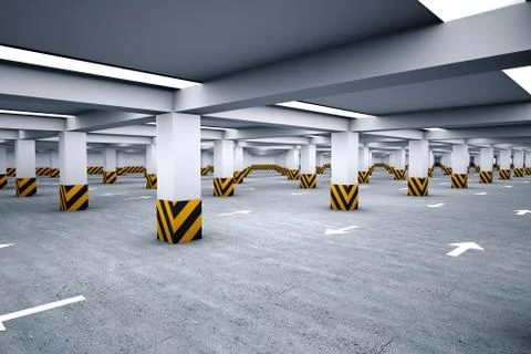 Empty underground parking area Stock Illustration