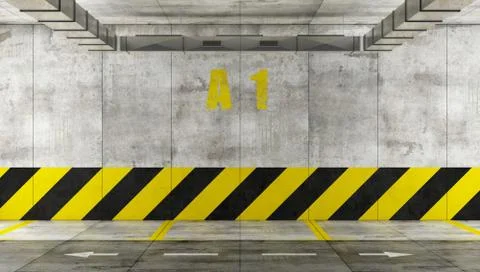 Empty underground parking Stock Illustration