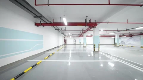 Empty underground parking lot Vídeo Stock 166790611
