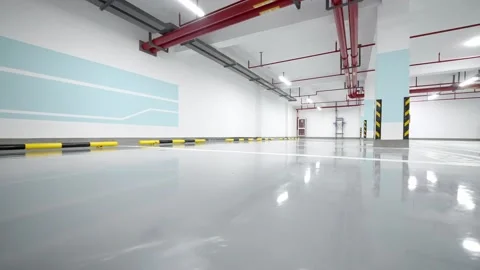 Empty underground parking lot Stock Footage 166790647