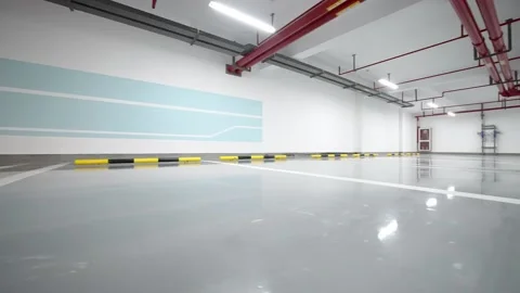 Empty underground parking lot Stock Footage 166790682