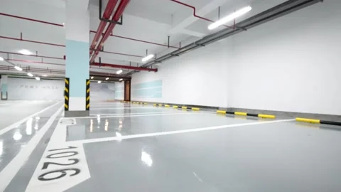 Empty underground parking lot Stock Footage 166791600