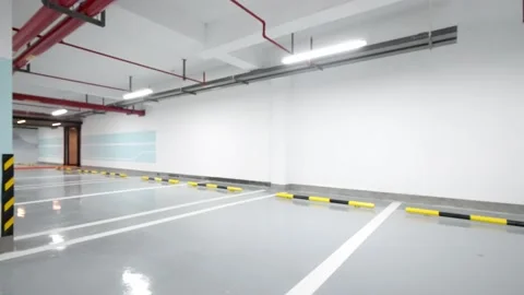 Empty underground parking lot Stock Footage 166791666