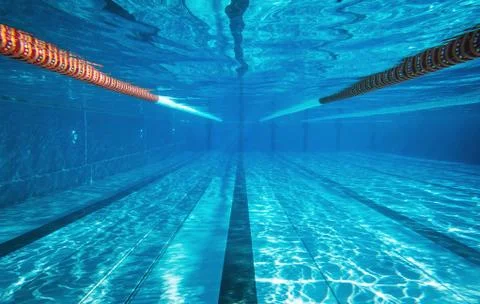 Empty underwater swimming pool Stock Photos
