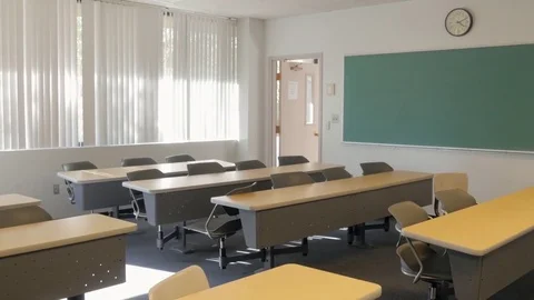 Empty University Lecture Hall Stock Footage 80750792