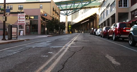 Empty urban street Stock Footage 165262179