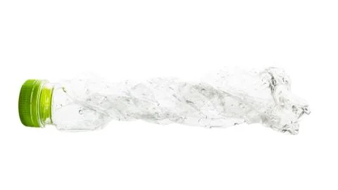 Empty used plastic bottles on white background Stock Photos