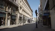 Empty Vaci Street, Hungary, Europe Because Of The Coronavirus, Covid19. Stock Footage