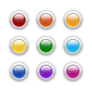 Empty varicoloured network buttons for a website or appendix. Vectorial eps10. Stock Illustration