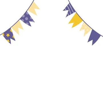 Empty vector template with colorful slingers pennants. Stock Illustration