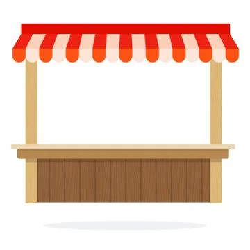 Empty vegetable trading tent vector flat isolated Stock Illustration