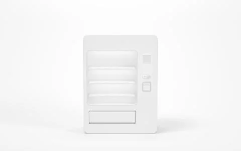 Empty vending machine with white background, 3d rendering. Stock Illustration