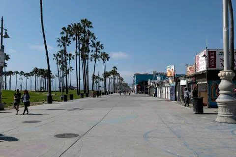 Empty Venice Boardwalk Stock Photos