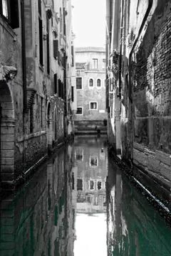 Empty Venice Canal Stockfoto's
