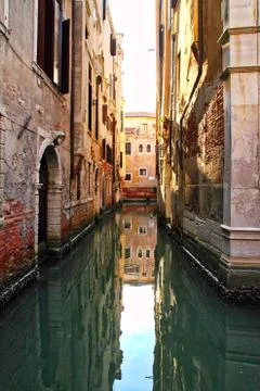 Empty Venice Canal 스톡 사진
