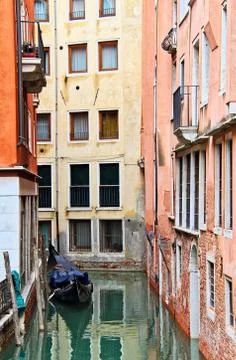 Empty Venice Canal 스톡 사진