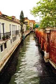 Empty Venice Canal 写真素材