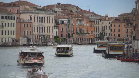 Empty Venice, Italy view from the bridge Stock Footage 130125644