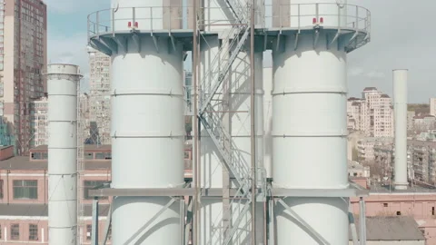 Empty vertical ladder for a possible graphical addition of a running character. Video stock 153269170