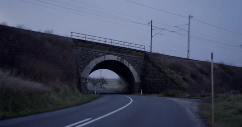 Empty viaduct on overcast day.  Stock Footage 147635739