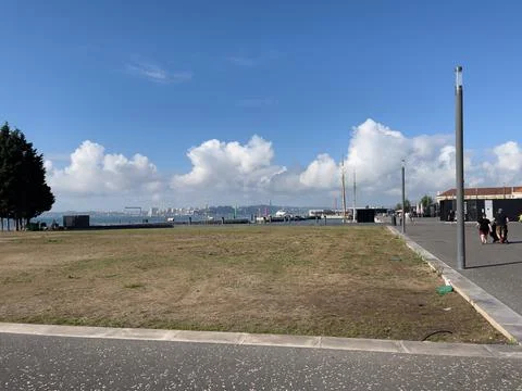 Empty view of Lisbon Port Stock Photos