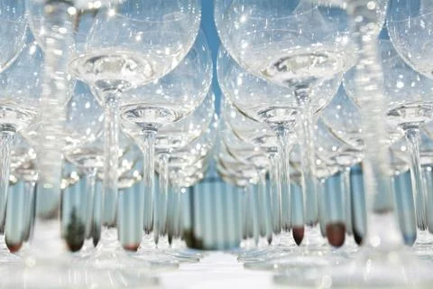 Empty vine glasses Stock Photos