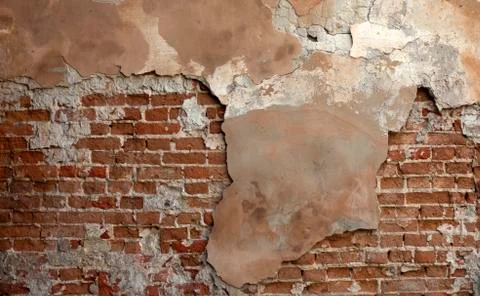 Empty vintage brick wall texture. Rough Wall Surface. Grungy Brickwall. Stock Photos