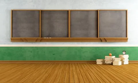 Empty vintage classroom Stock Illustration