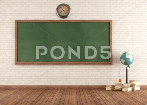 Empty vintage classroom Stock Illustration