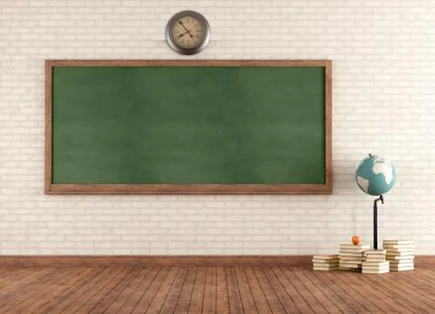 Empty vintage classroom Stock Illustration