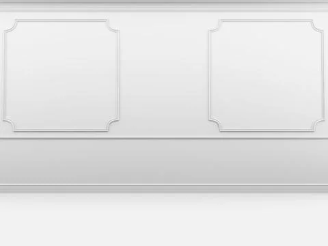 Empty vintage frames in white interior Illustrazione stock