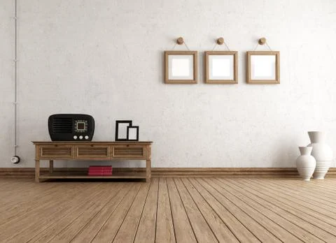 Empty vintage interior Stock Illustration
