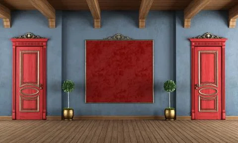 Empty vintage interior Stock Illustration