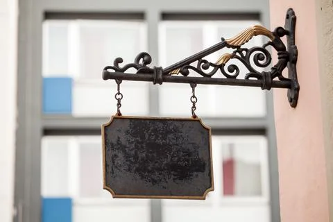 Empty vintage label on wall Stock Photos