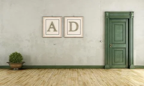 Empty vintage room Stock Illustration