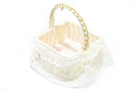 Empty vintage wicker basket Stock-Fotos