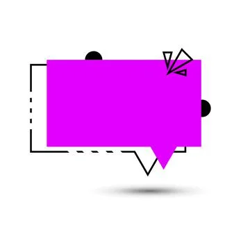 Empty violet sign speech bubble in memphis style. Modern icon or pictogram  Illustrazione stock