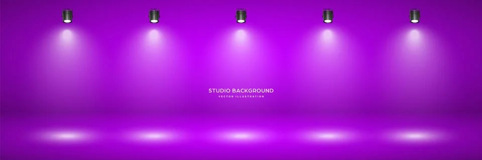 Empty violet studio abstract background with spotlight effect. Product showcase Stock Illustration