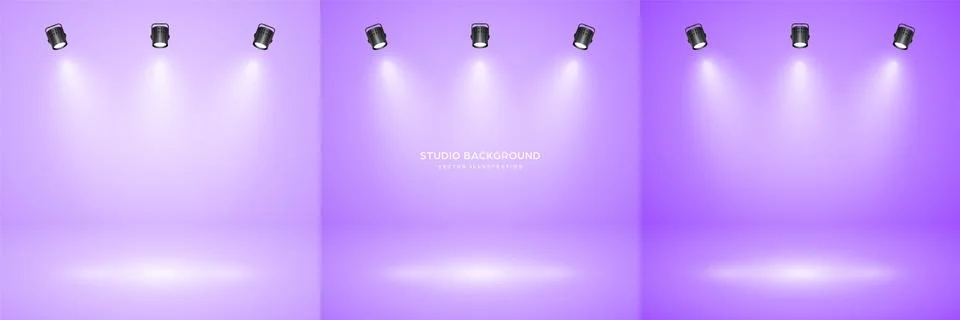 Empty violet studio abstract backgrounds with spotlight effect. Product showcase 스톡 일러스트