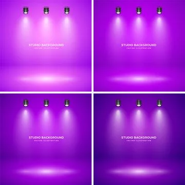 Empty violet studio abstract backgrounds with spotlight effect. Product showcase 스톡 일러스트