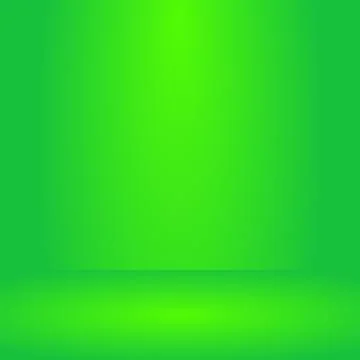 ,Empty vivid lighting green studio room background ,Template mock up for display Illustrazione stock