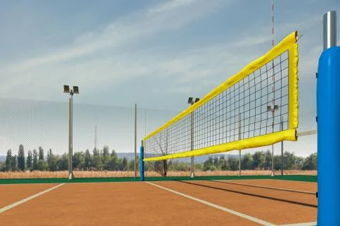 Empty volleyball arena 3d rendering Stock Illustration