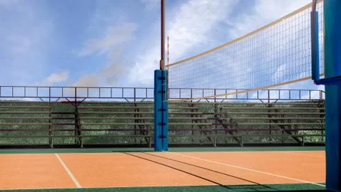 Empty volleyball arena 3d rendering Foto stock