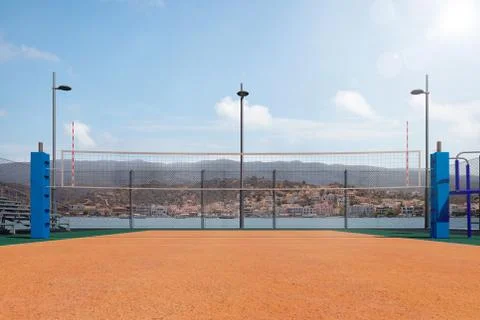 Empty volleyball arena 3d rendering Foto stock