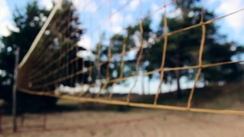 Empty Volleyball field Stock Footage 70802623