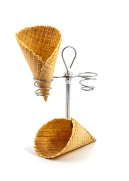 Empty wafer cone Stock Photos